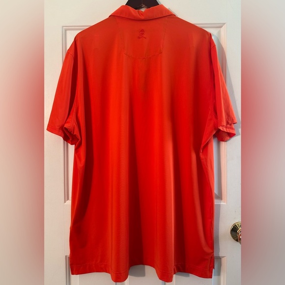 ROBERT GRAHAM 2XL Orange Performance Golf Polo Short Sleeve Skull and Cross Club - Picture 2 of 10